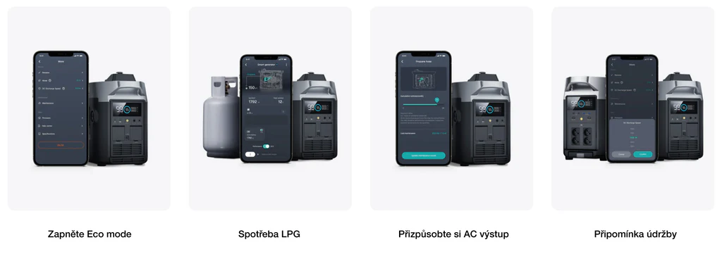 Ecoflow - Dual Fuel generátor - ovládání skrze aplikaci