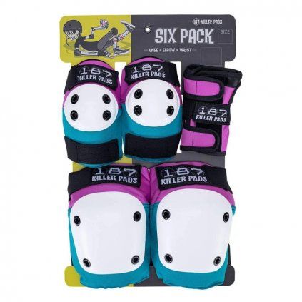 187 Killer Pads - Pink Teal Six Pack - Sada chráničů pro dospělé
