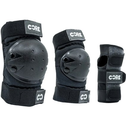 CORE - Junior Skate Pads 3Pack - dětská sada chráničů - black