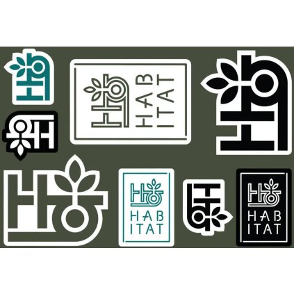 Habitat - Logo Sticker Sheet Black - Samolepky