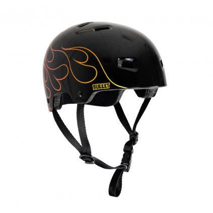 Bullet - Graphic Helmet T35 Flame Gloss Black - helma