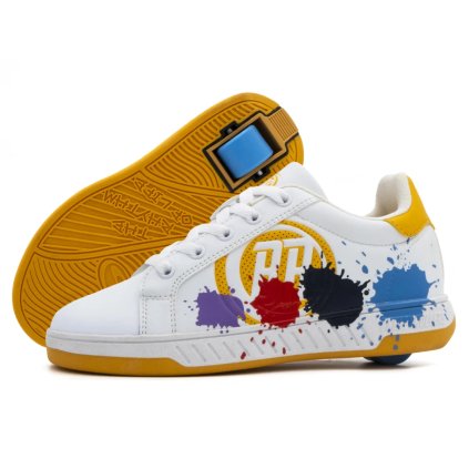 Breezy Rollers - Splash White/Yellow - boty s kolečkem