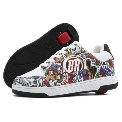 Breezy Rollers - Groovy White/Multicolour - boty s kolečkem