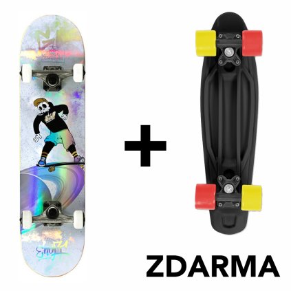 Enuff - Skully Hologram White 7,75" / 7,25" - skateboard