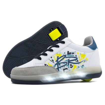 Breezy Rollers - Blast LED White/Multicolour - boty s kolečkem
