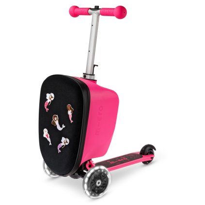 Micro - Luggage Junior Patch & Play Růžový - Kufr a koloběžka v jednom