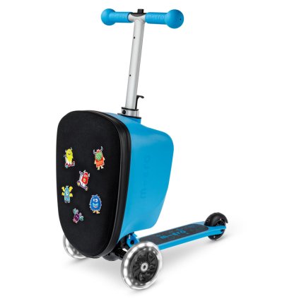 Micro - Luggage Junior Patch & Play Modrý - Kufr a koloběžka v jednom