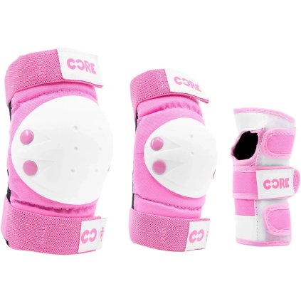 CORE - Junior Skate Pads 3Pack - dětská sada chráničů - pink