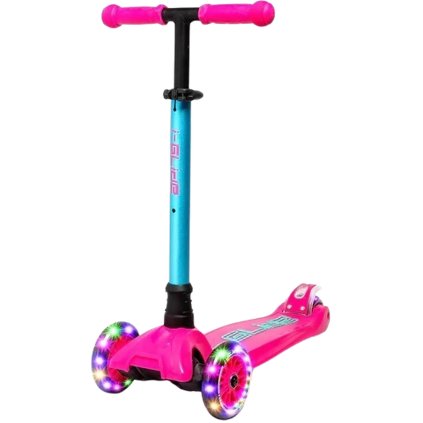 i-Glide - 3 Wheel Kids Scooter LED - Pink/Aqua - Dětská koloběžka