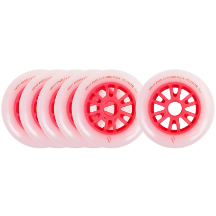 FlyingEagle - Ice Cream Speed 110mm - sada 8 inline koleček - Red