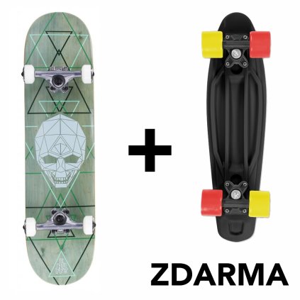 Enuff - Geo Skull Green 8" - skateboard