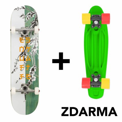 Enuff - Cherry Blossom White/Teal 8" - skateboard