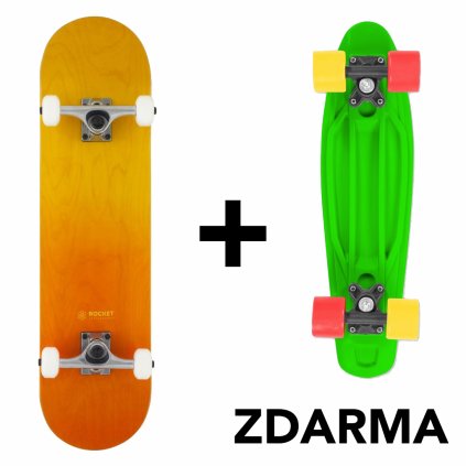 Rocket - Double Dipped Orange - 8" - skateboard