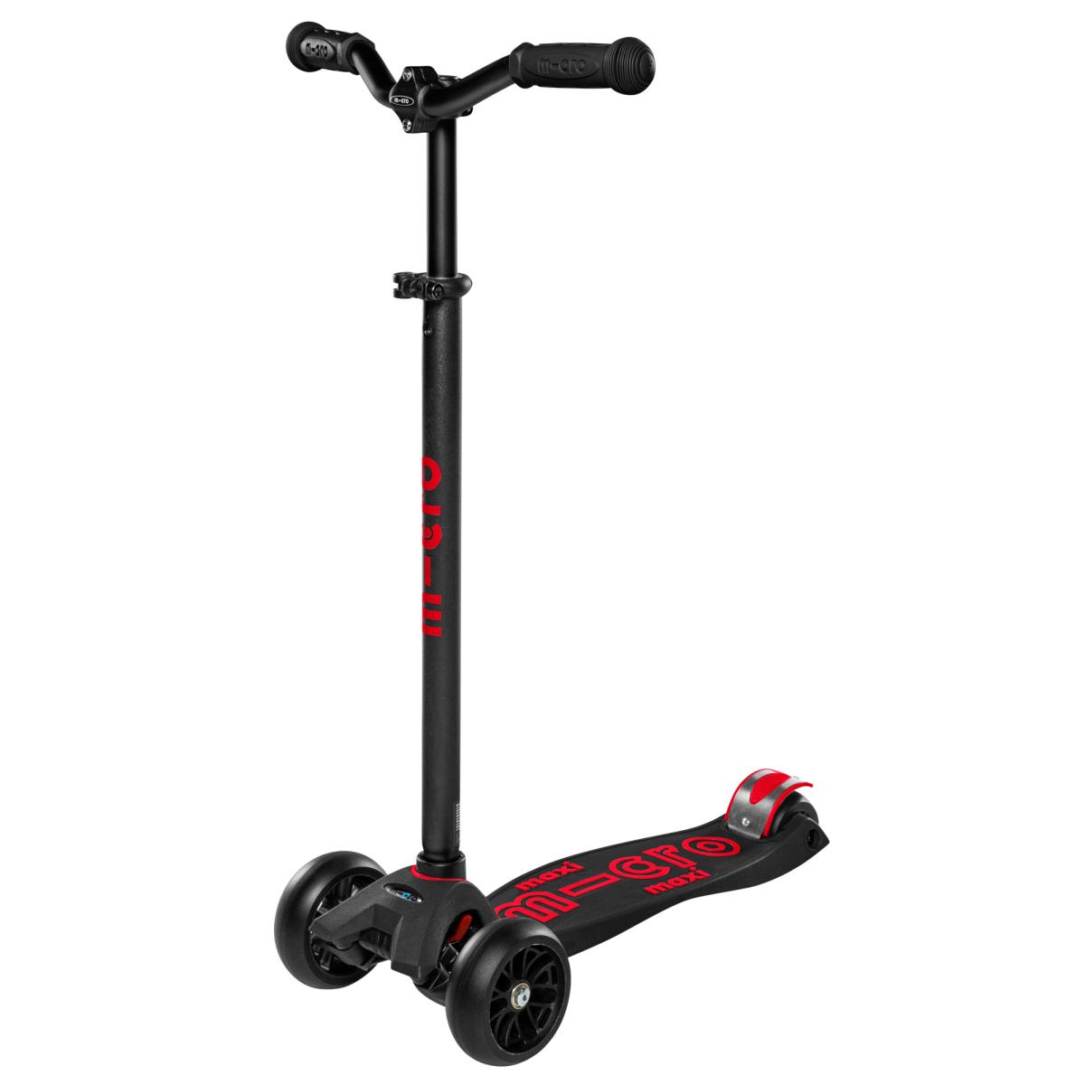 Levně Micro - Maxi Deluxe Pro black-red - Dětská koloběžka