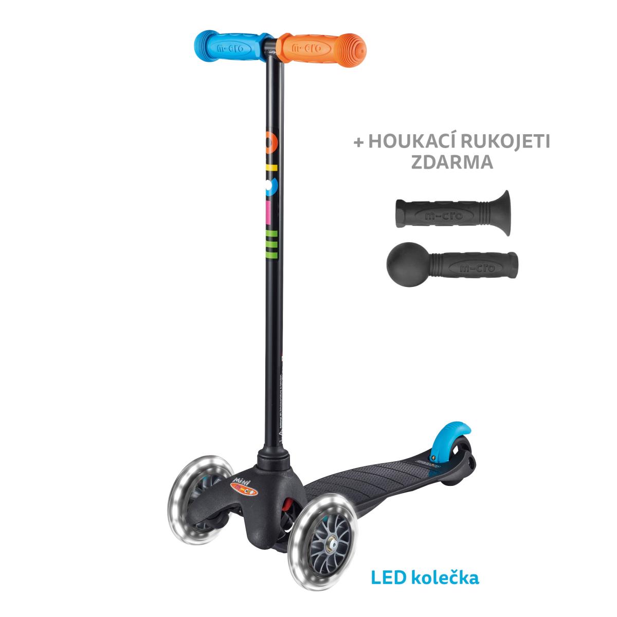 Levně Micro - Mini Classic Black LED - Dětská koloběžka