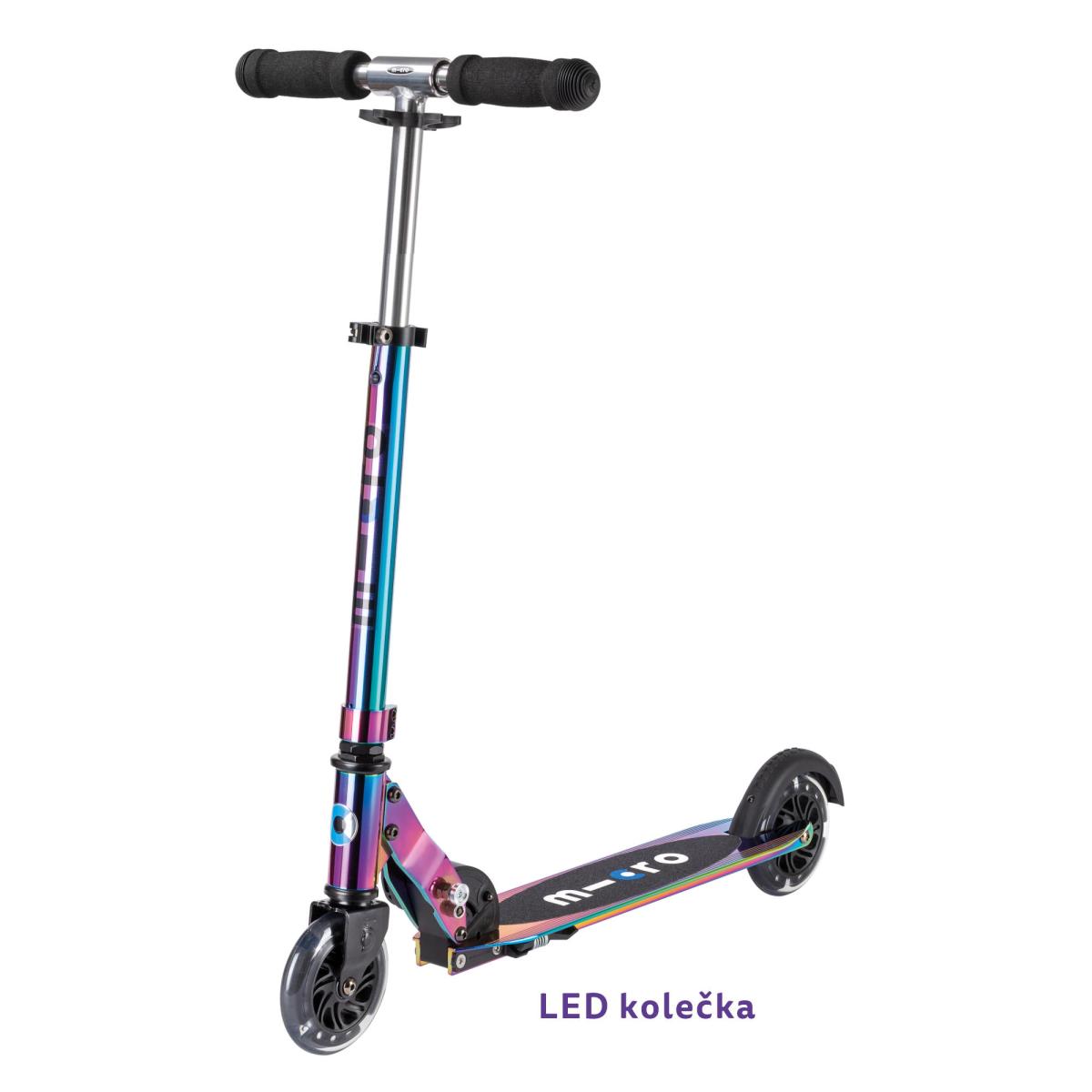 Levně Micro - Sprite LED neochrome - Dětská skládací koloběžka