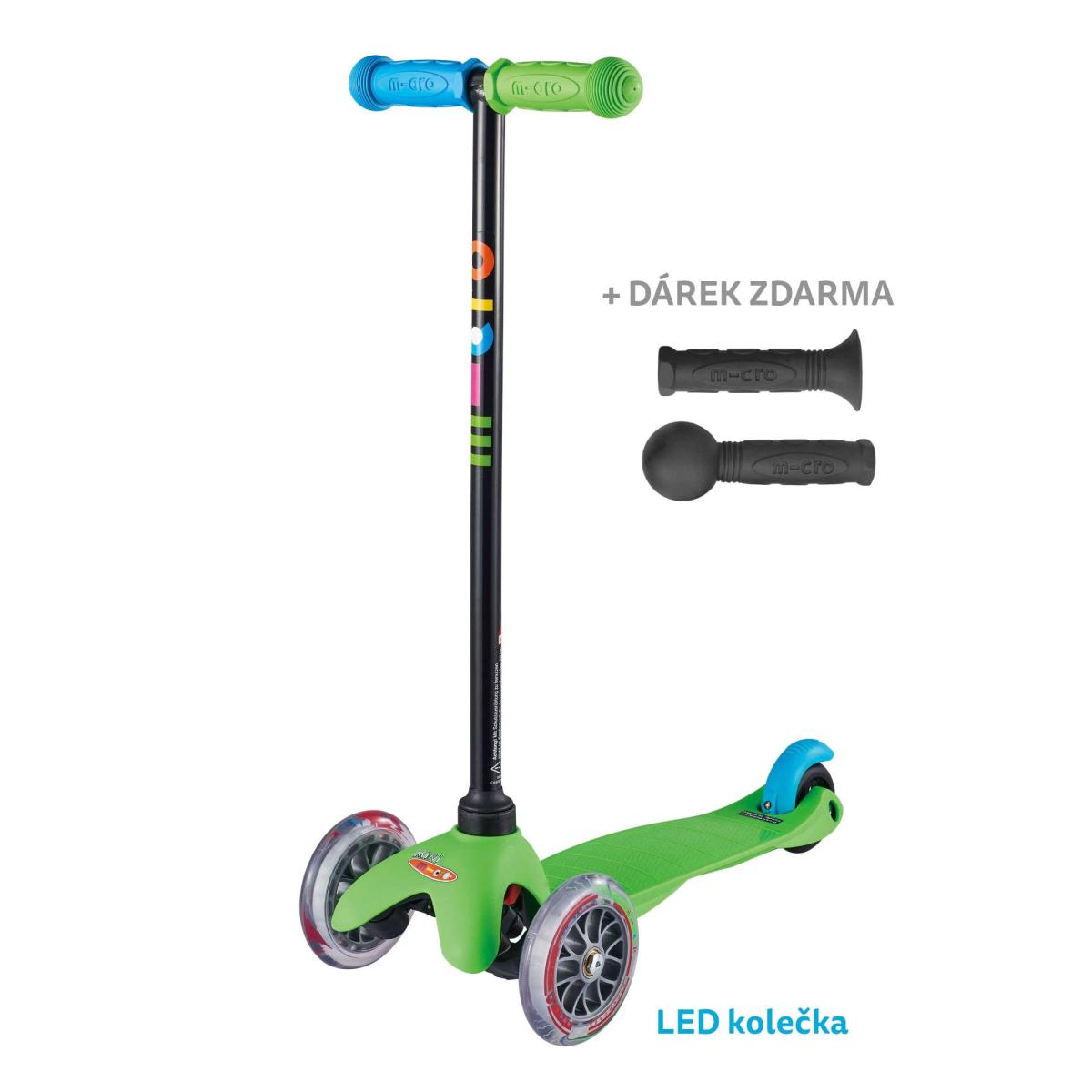 Levně Micro - Mini Classic Green LED - Dětská koloběžka