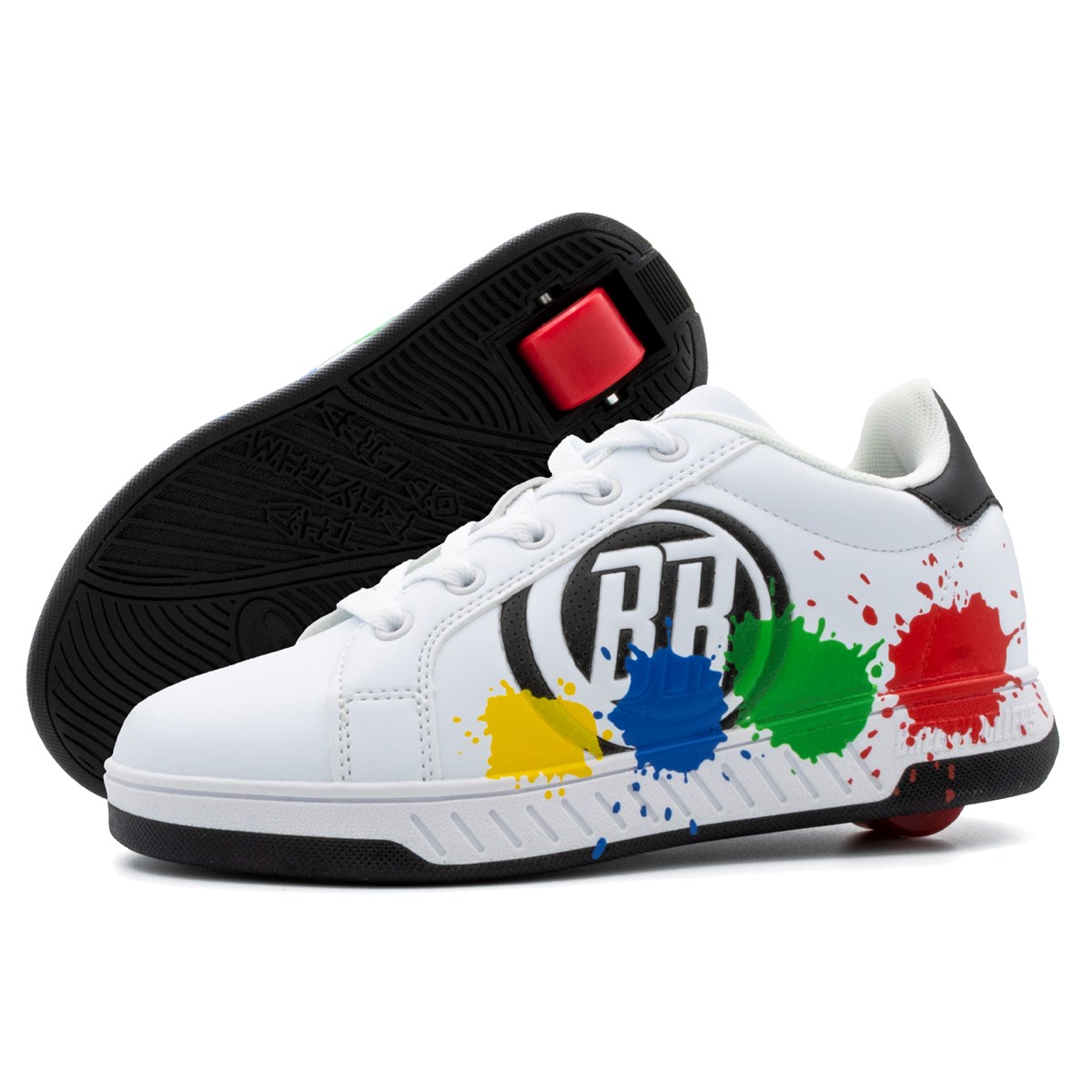 Levně Breezy Rollers - Splash White/Black/Multi - boty s kolečkem