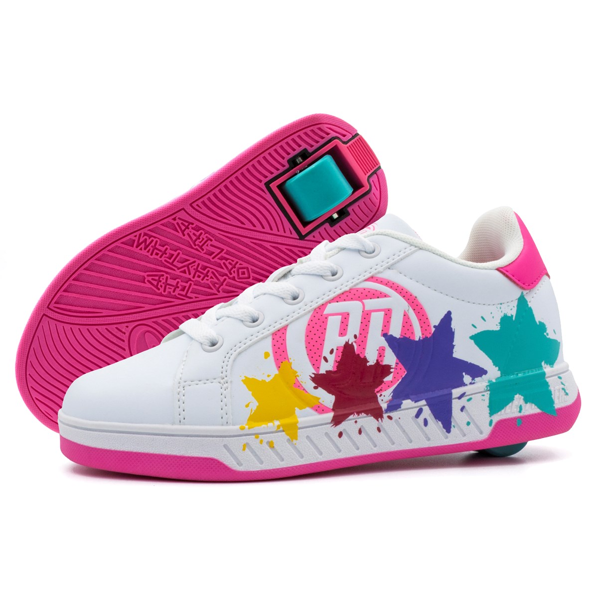 Levně Breezy Rollers - Splash White/Pink - boty s kolečkem