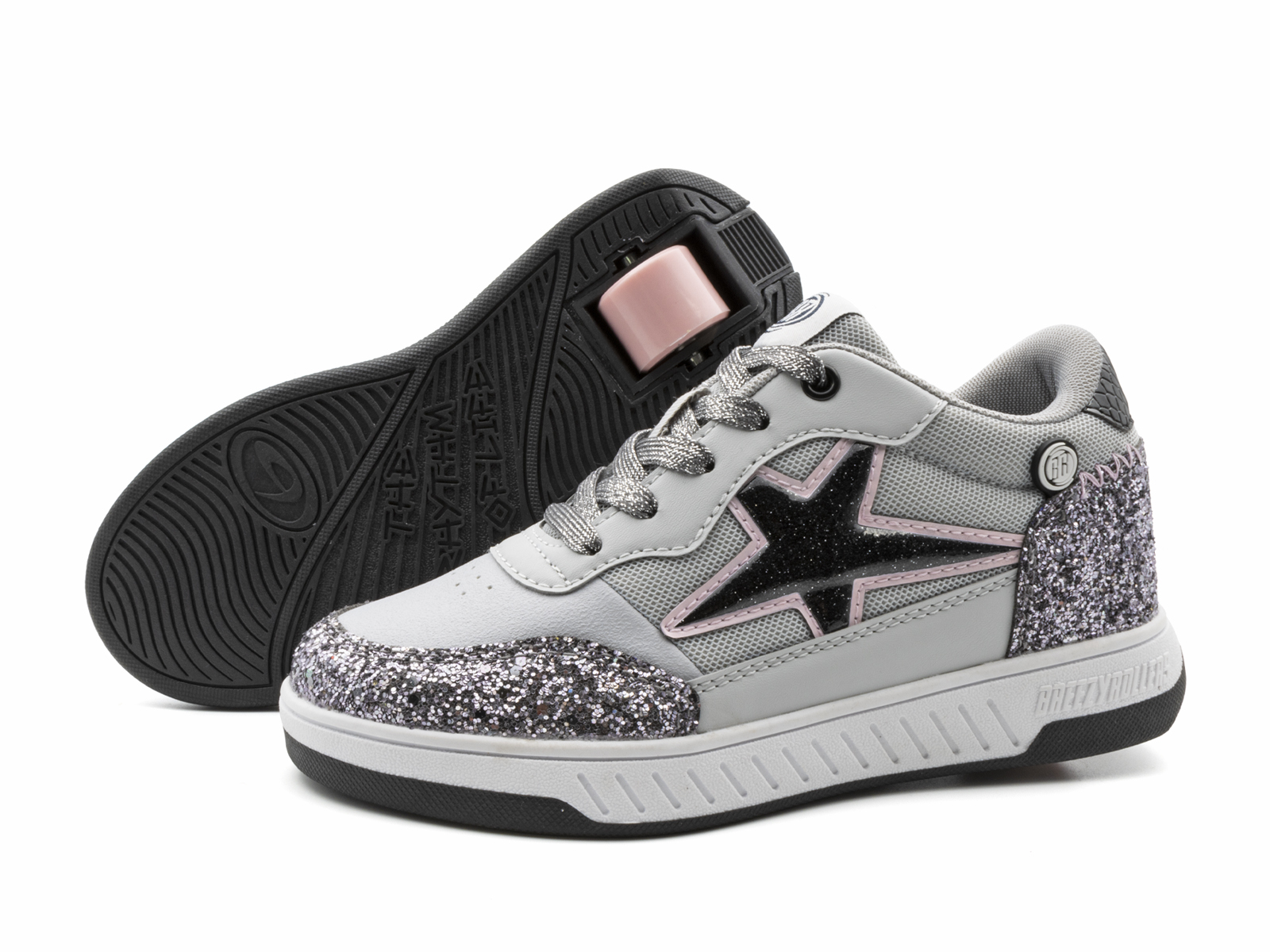 Levně Breezy Rollers - Star Silver/Grey - boty s kolečkem