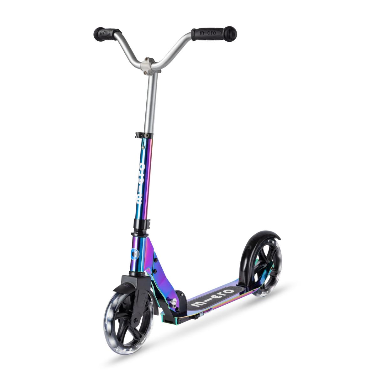 Levně Micro - Cruiser LED Neochrome - Dětská skládací koloběžka