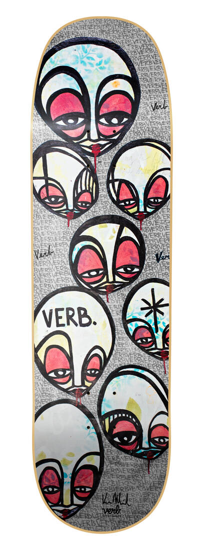 Levně Verb - Faces 8.75" Gray/Multi - deska