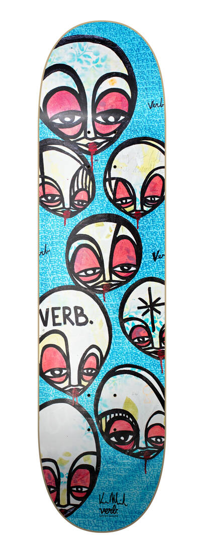 Levně Verb - Faces 8.25" Blue/Multi - deska