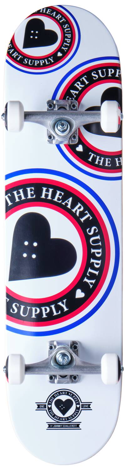 Heart Supply - Orbit Logo 8" White/Black/Red - skateboard