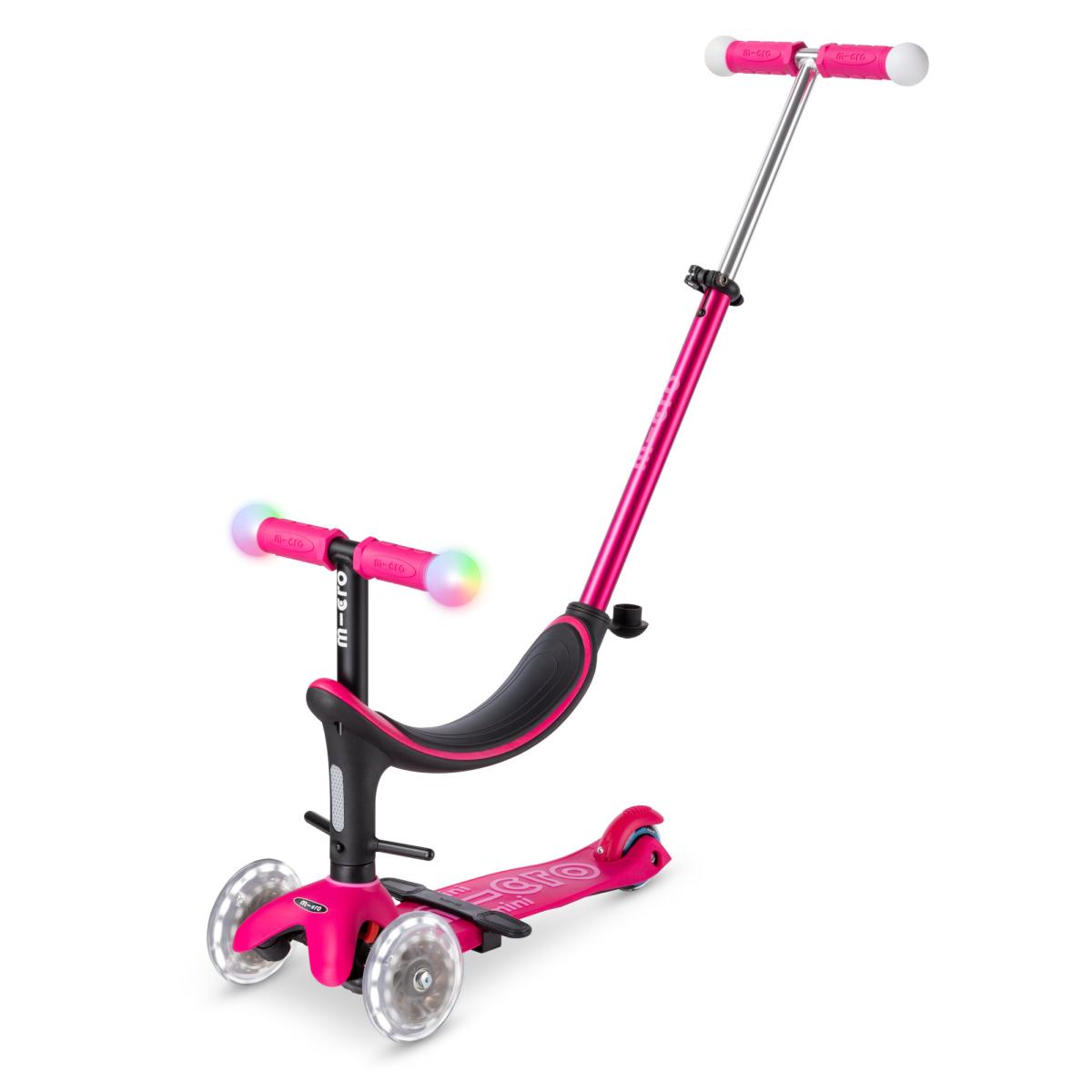 Levně Micro - Mini2grow Deluxe Magic LED - Pink - Dětská koloběžka