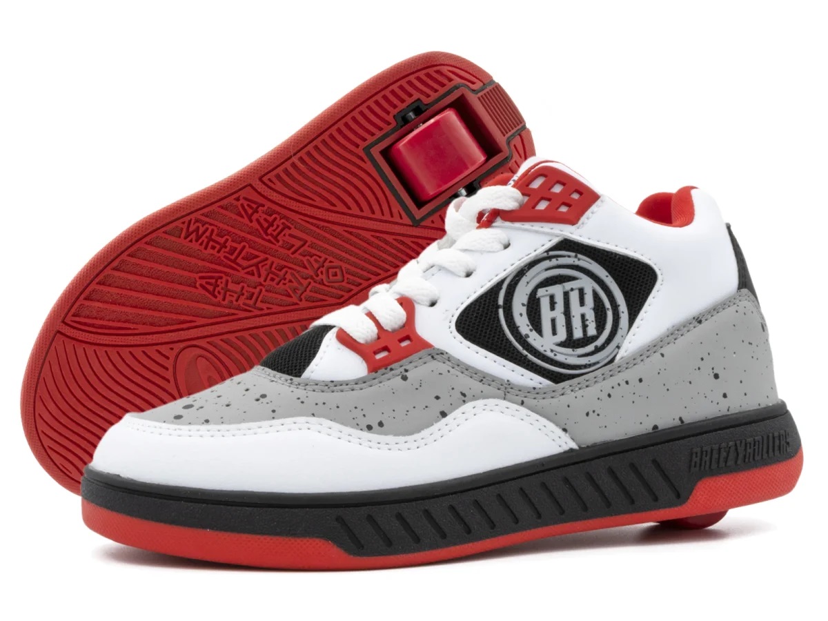 Levně Breezy Rollers - Jumper White/Grey/Red - boty s kolečkem