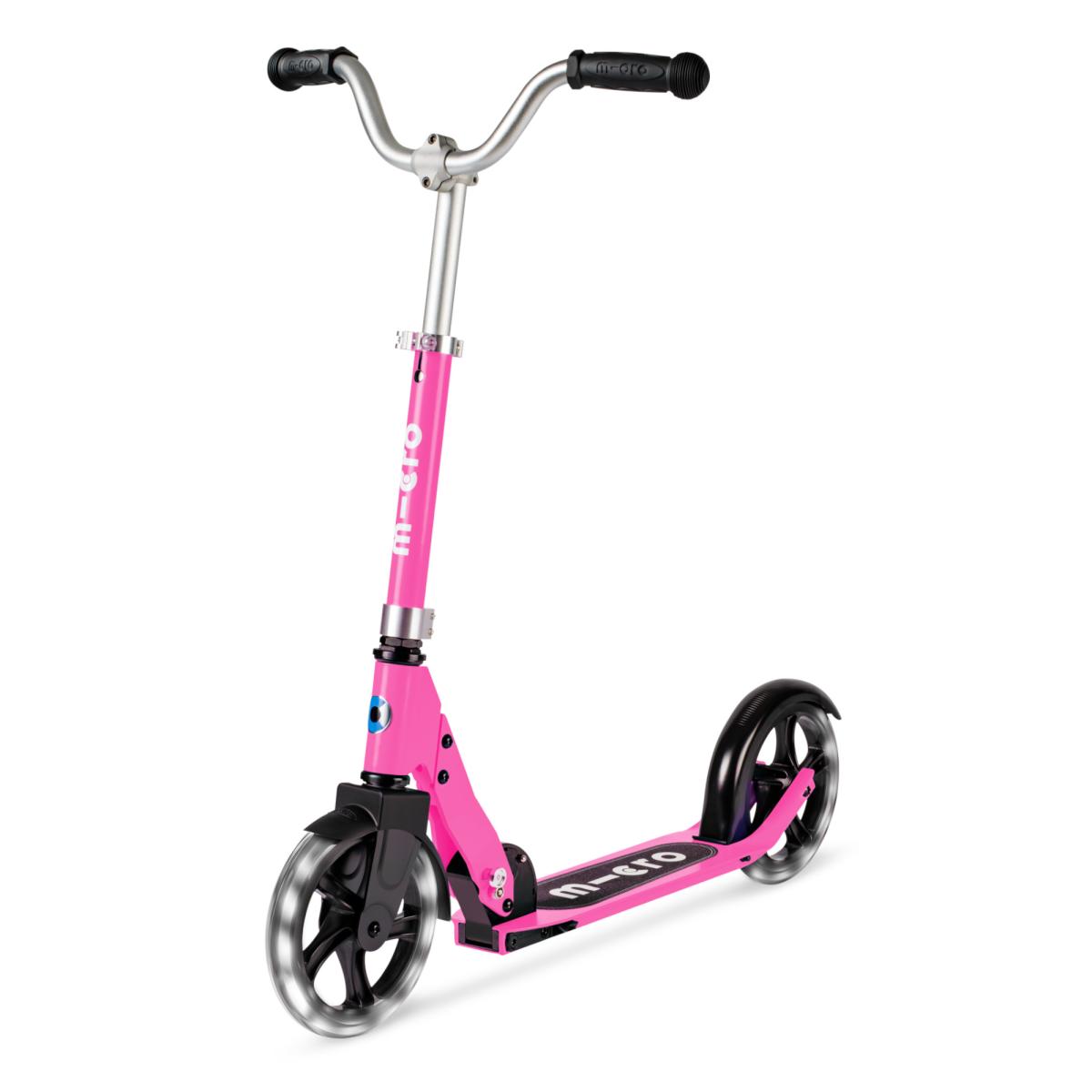 Levně Micro - Cruiser LED Pink - Dětská skládací koloběžka