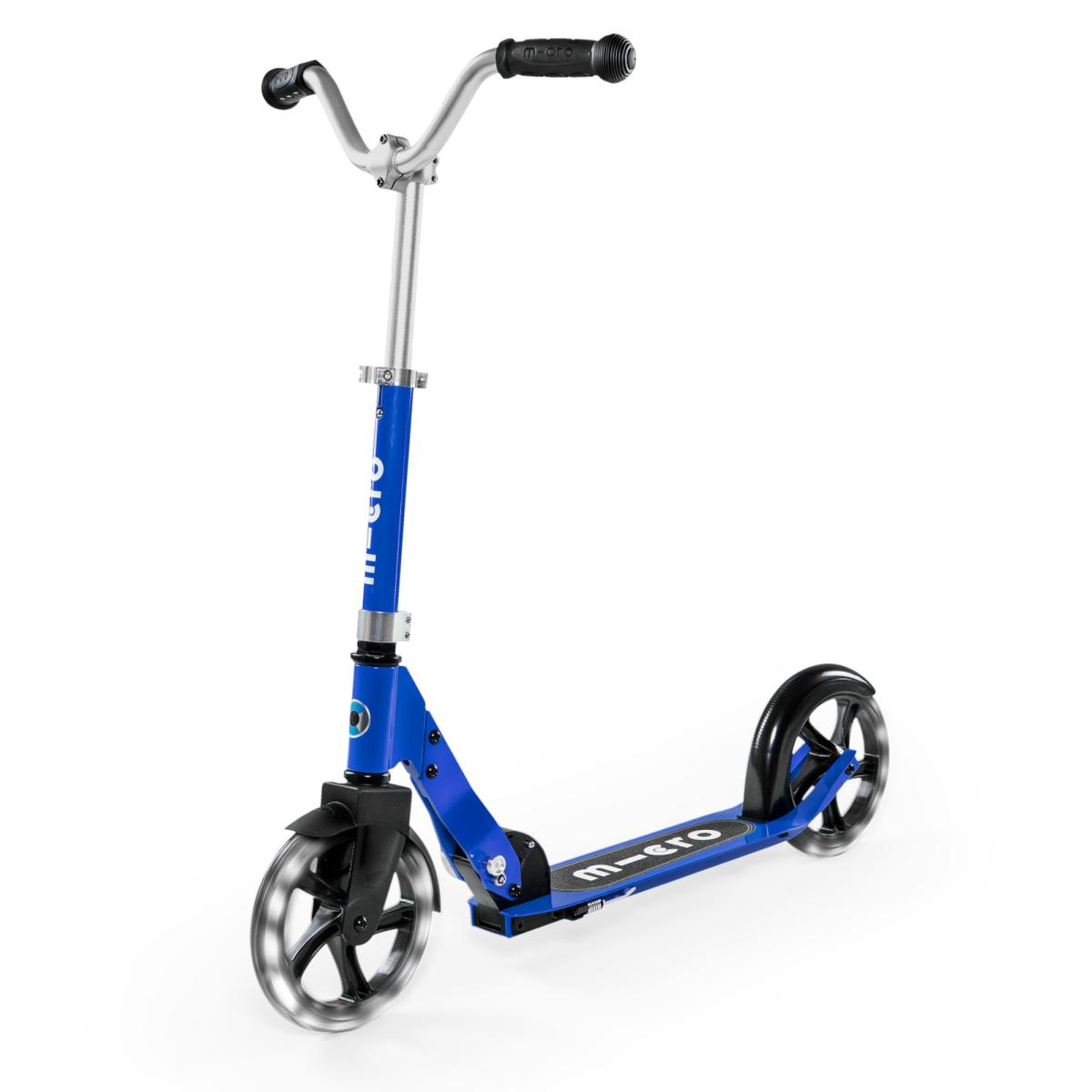 Levně Micro - Cruiser LED Blue - Dětská skládací koloběžka