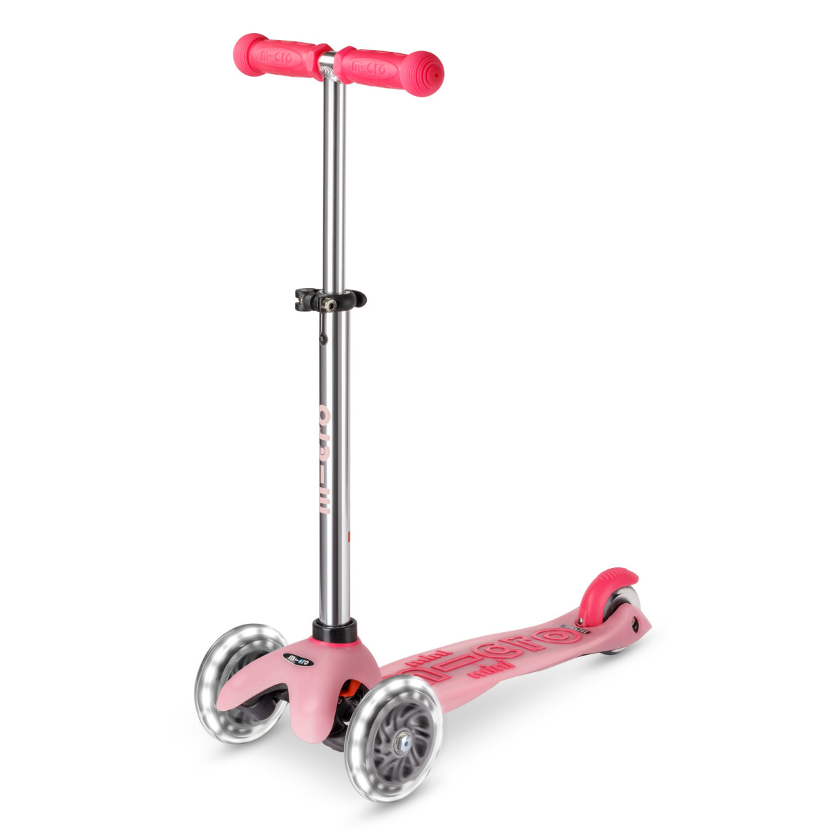 Levně Micro - Mini Deluxe Glow LED Pink - Dětská koloběžka