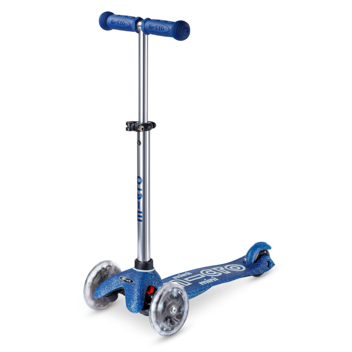 Levně Micro - Mini Deluxe Glitter LED Navy - Dětská koloběžka