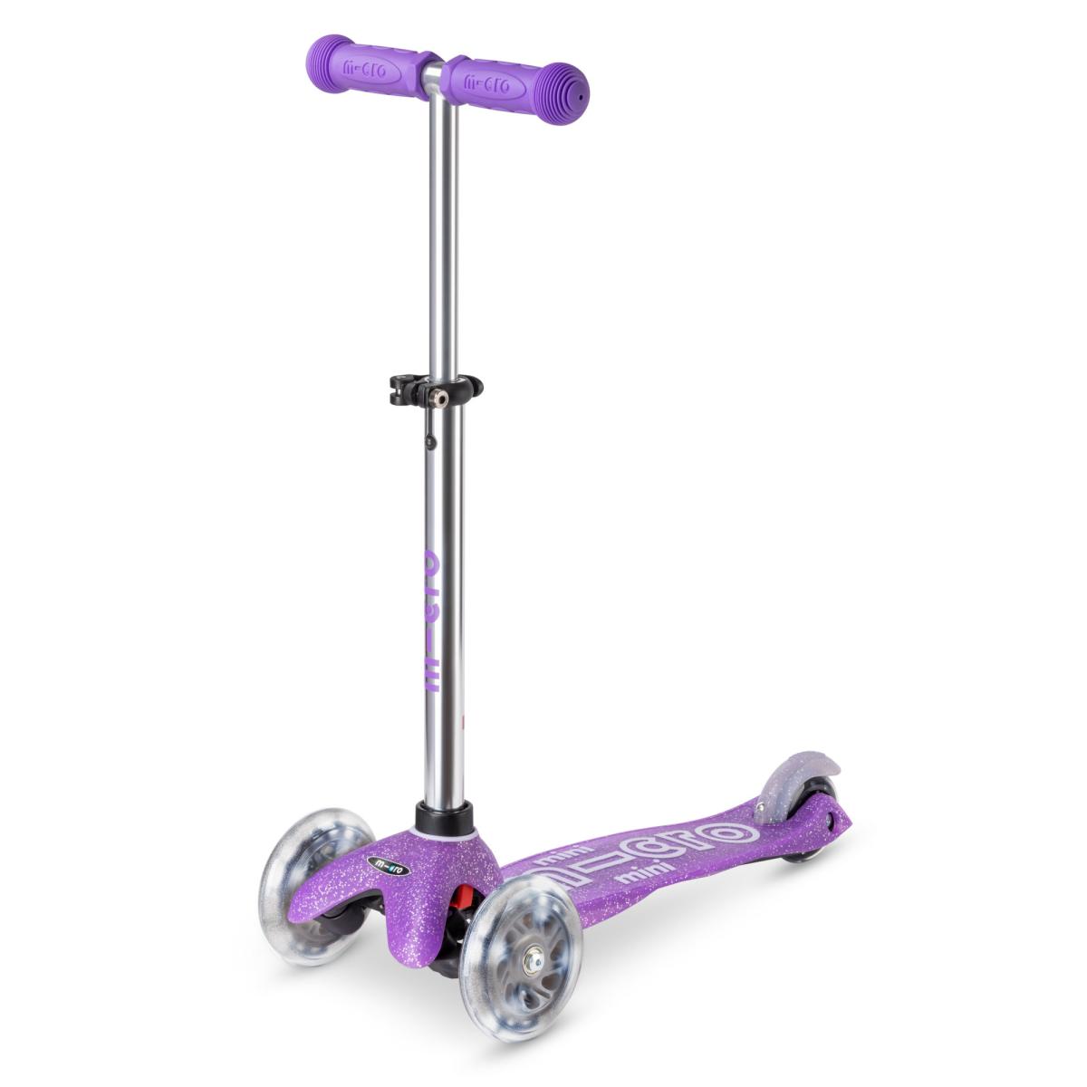 Levně Micro - Mini Deluxe Glitter LED Purple - Dětská koloběžka