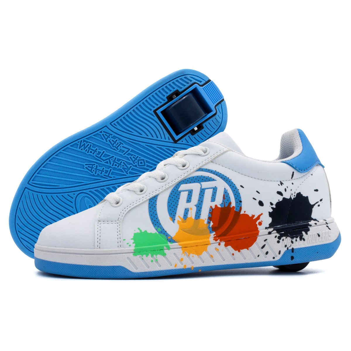 Levně Breezy Rollers - Splash White/Light Blue - boty s kolečkem