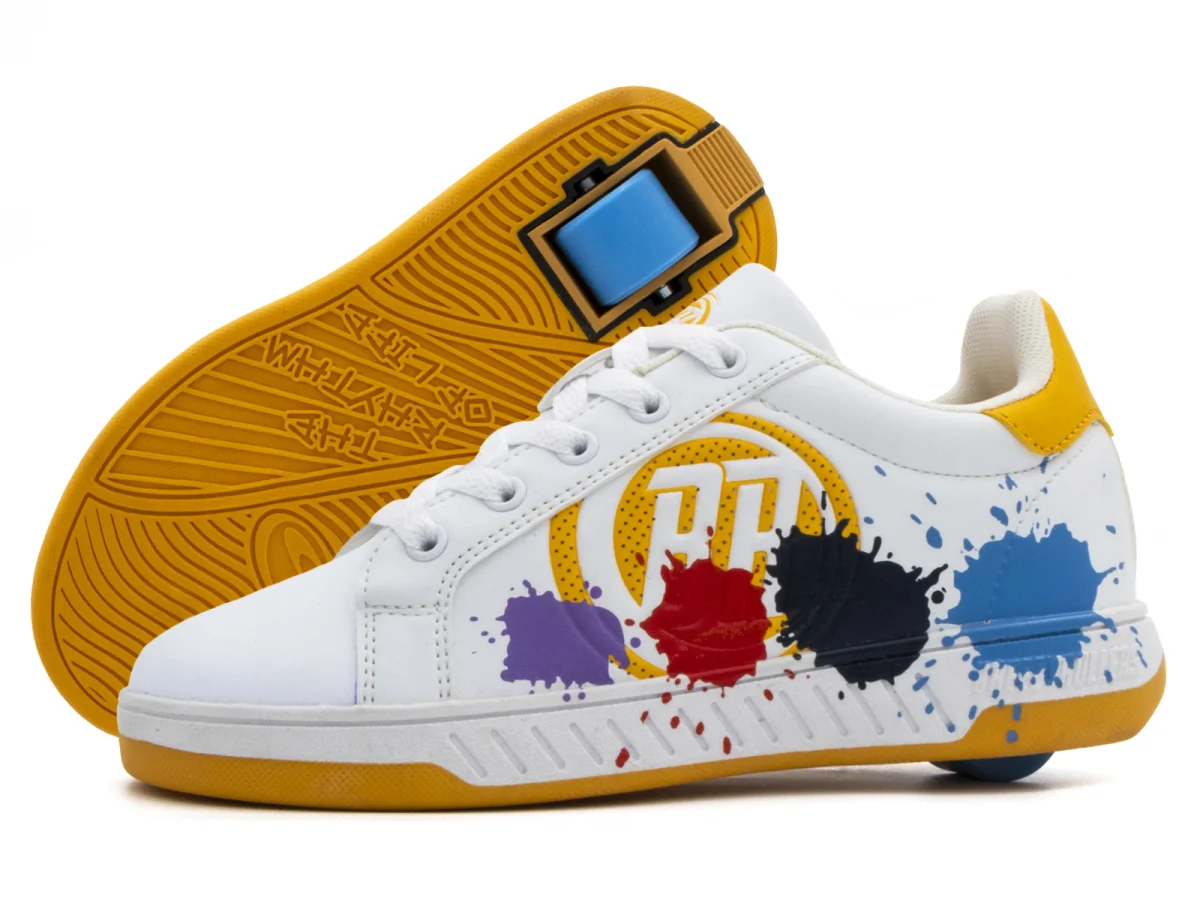 Levně Breezy Rollers - Splash White/Yellow - boty s kolečkem