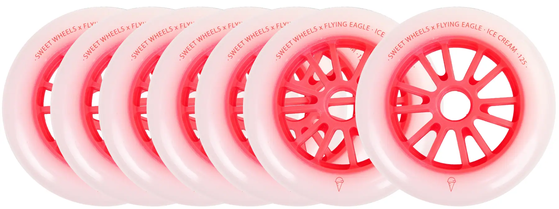 FlyingEagle - Ice Cream Speed 125mm Red - sada 8 inline koleček