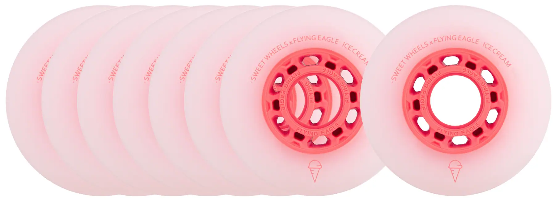 FlyingEagle - Ice Cream 80mm Strawberry - sada 8 inline koleček