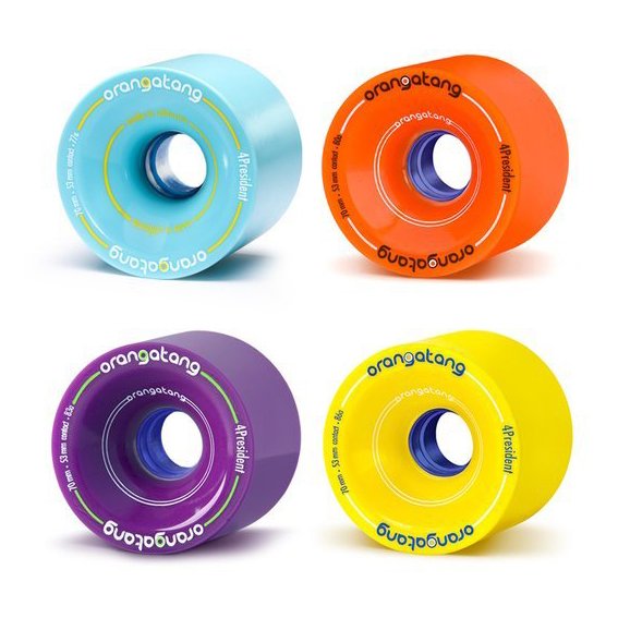 Levně Orangatang - 4President Wheels 70 mm 77a/80a/83a/86a (sada 4 ks) Tvrdost koleček: 77a - Modrá
