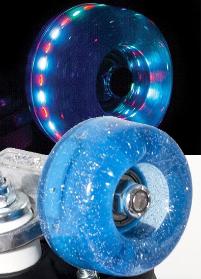 Levně Rio - Roller Light Up 58mm/82a - Blue Glitter (sada 4 koleček)