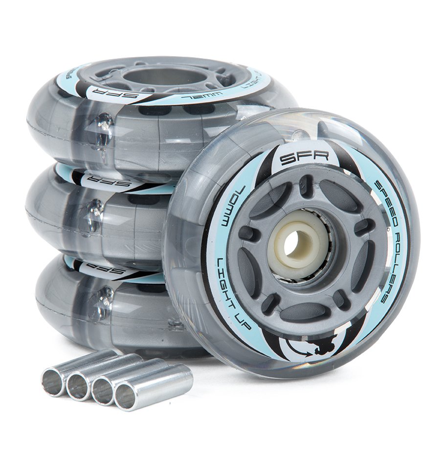 Levně SFR - Light Up Inline Wheels - 64, 70, 72 mm - Silver Průměr koleček: 64 mm