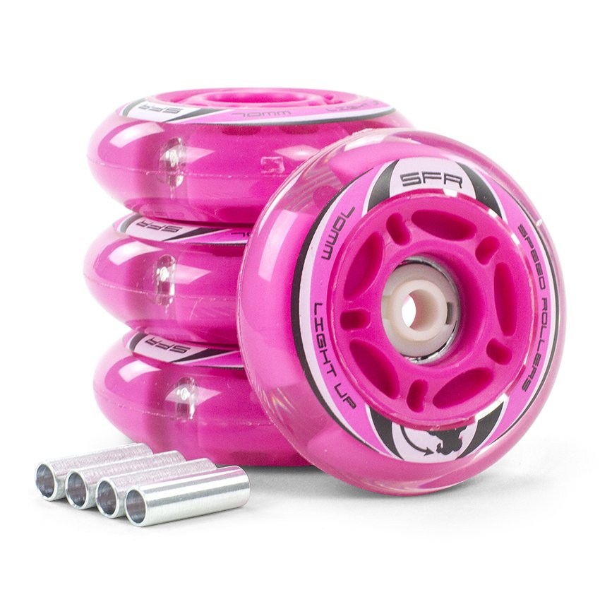 Levně SFR - Light Up Inline Wheels - 64, 70, 72 mm - Pink Průměr koleček: 64 mm