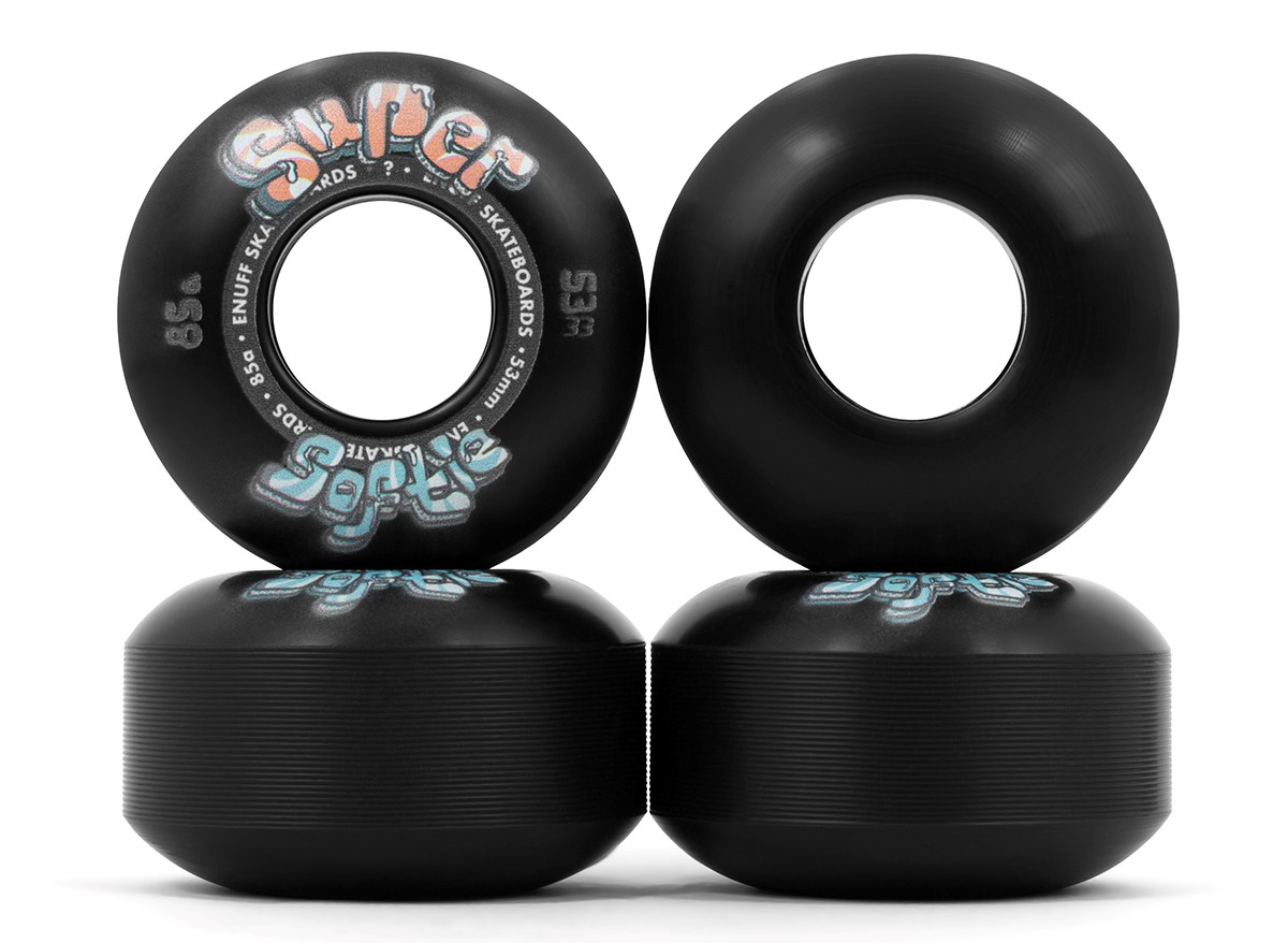 Enuff - Super Softie 53/55/58 mm - 85a - Black - kolečka (sada 4ks) Průměr koleček: 58 mm