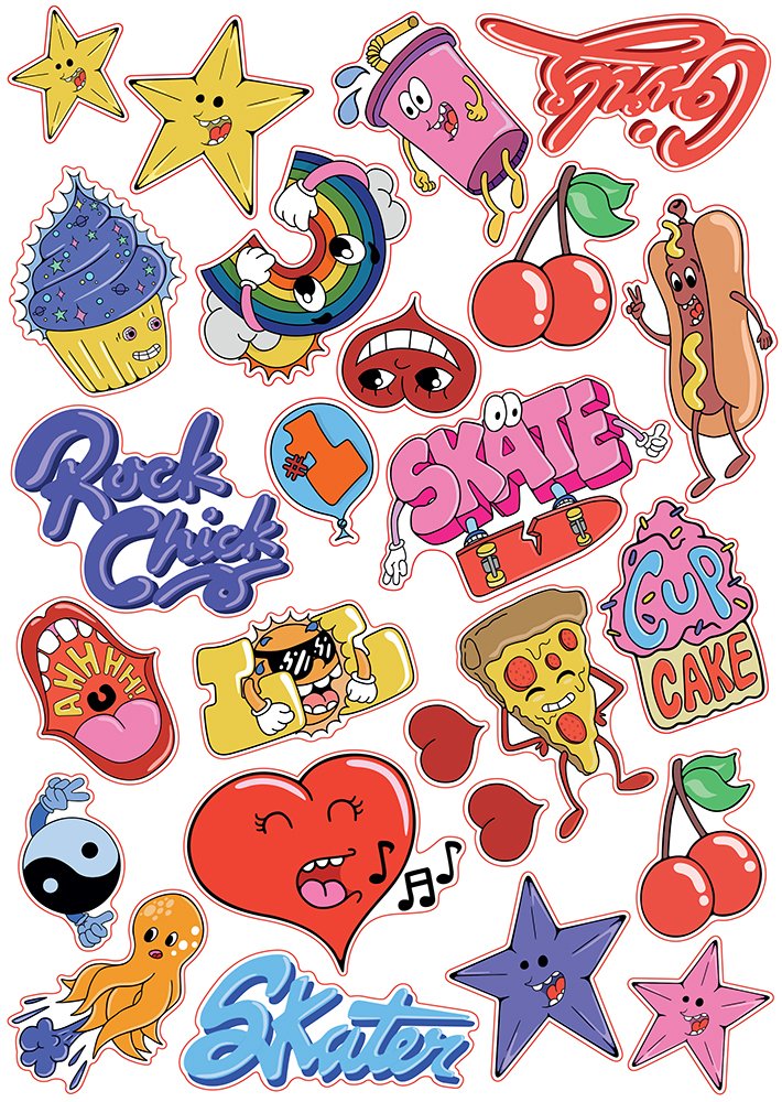 Levně SFR - Sticker Sheet Love - Samolepky