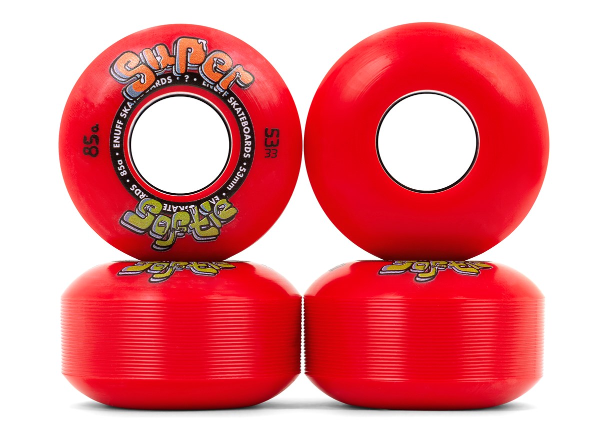 Enuff - Super Softie 53/55 mm - 85a - Red - kolečka (sada 4ks) Průměr koleček: 55 mm