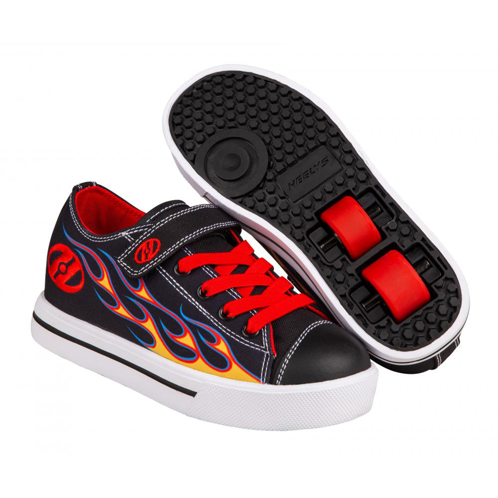 Levně Heelys - Snazzy X2 - Black/Yellow/Red Flame - koloboty