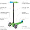 Micro - Mini Classic 3v1 LED green - dětská koloběžka