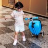 Micro - Luggage Junior Patch & Play Modrý - Kufr a koloběžka v jednom na letišti