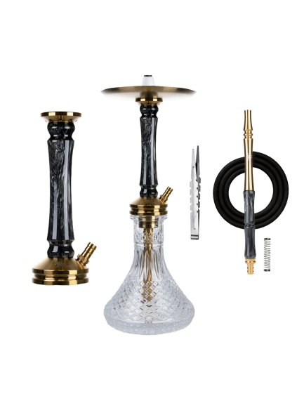 jookah edelstahl shisha straight flush gold black